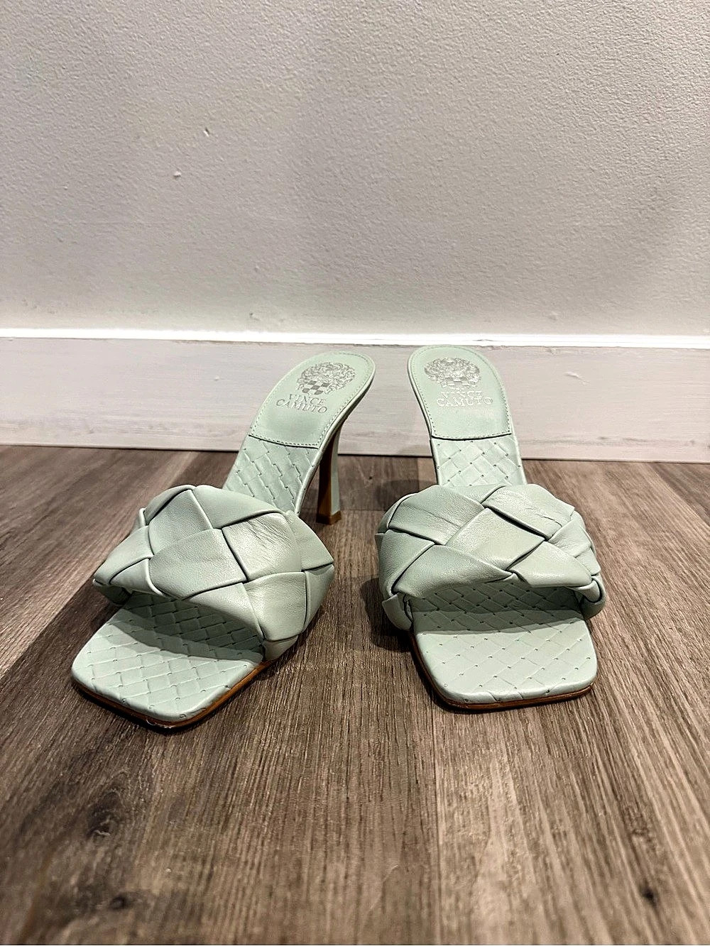Vince Camuto Brelanie Woven Mule Green US 8.5